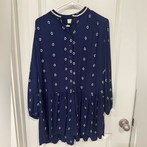 Solito Navy Blue Patterned Dress